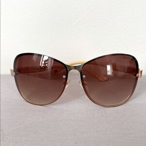 Tommy Hilfiger Melone Rimless Butterfly Sunglass Butter Yellow Frame Brown Lens